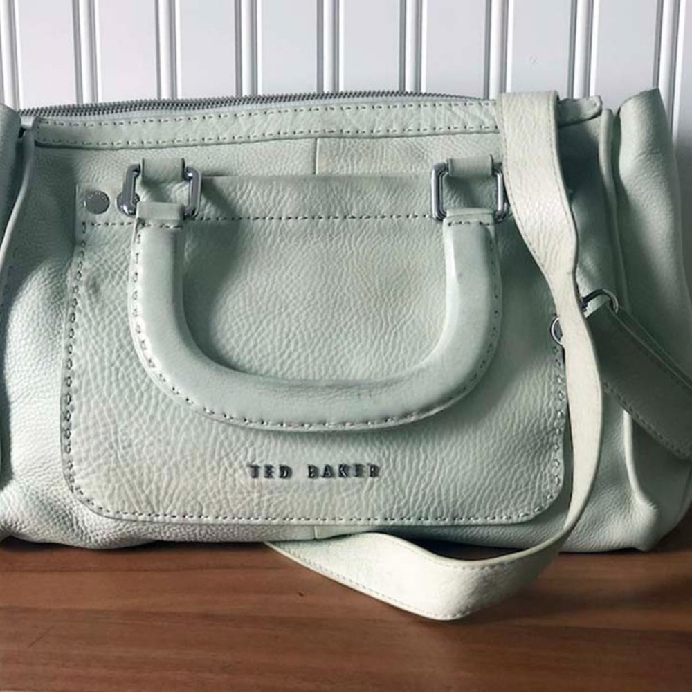 TED BAKER HICKORY STAB STITCH BAG MINT GREEN